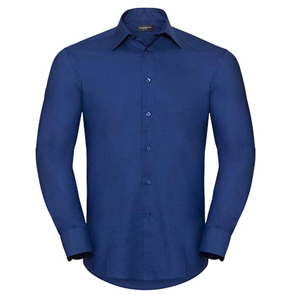 Russell Collection Men`s Long Sleeve Tailored Oxford Shirt Z922