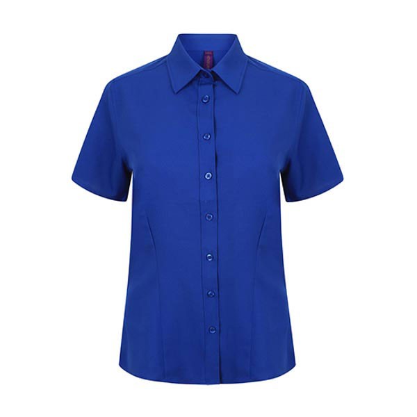 Henbury Ladies` Wicking Short Sleeve Shirt W596
