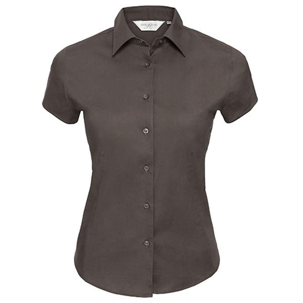 Russell Collection Ladies` Short Sleeve Fitted Stretch Shirt Z947F