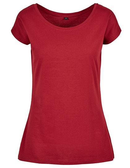 Build Your Brand Damen Wide Neck T-Shirt BYBB013