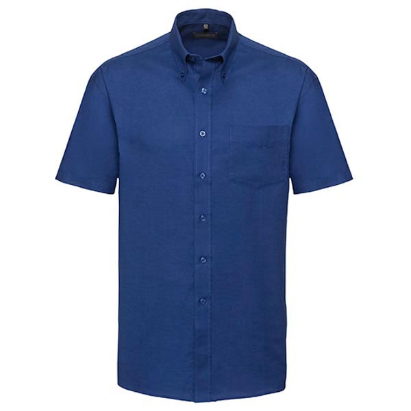 Russell Collection Men`s Short Sleeve Classic Oxford Shirt Z933