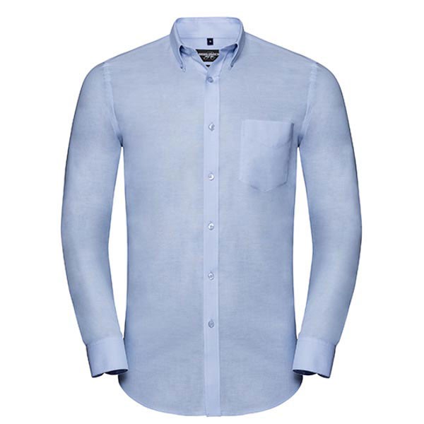 Russell Collection Men`s Long Sleeve Tailored Button-Down Oxford Shirt Z928