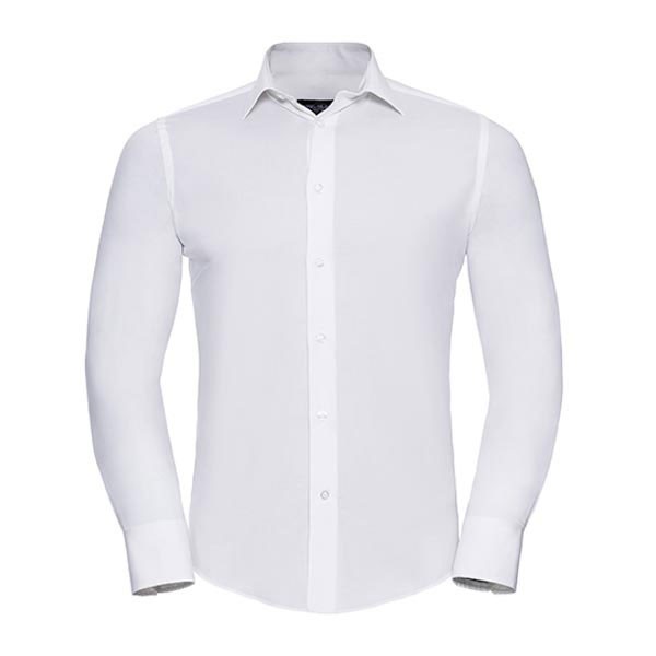 Russell Collection Men`s Long Sleeve Fitted Stretch Shirt Z946