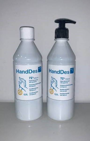 HandDes Händedesinfektion 500ml ohne Pumpe