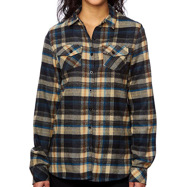 Burnside Women`s Woven Plaid Flannel Shirt BU5210