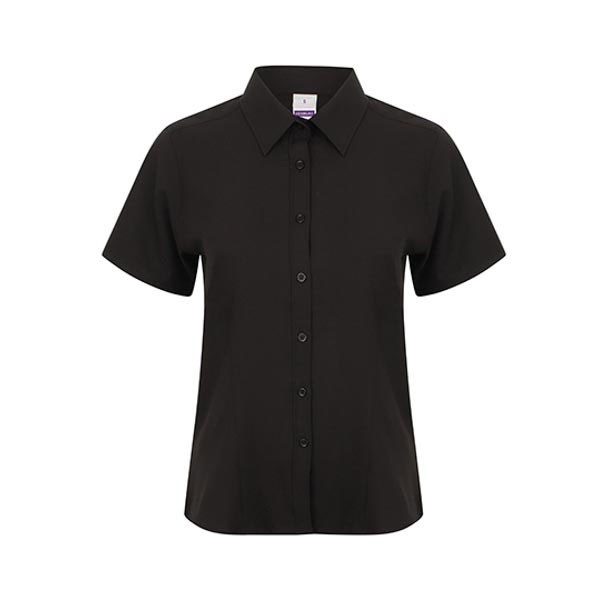 Henbury Ladies` Wicking Short Sleeve Shirt W596