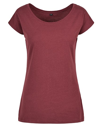 Build Your Brand Damen Wide Neck T-Shirt BYBB013