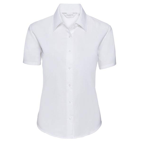 Russell Collection Ladies` Short Sleeve Classic Oxford Shirt Z933F
