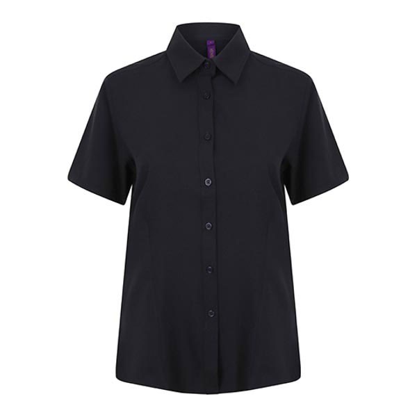 Henbury Ladies` Wicking Short Sleeve Shirt W596