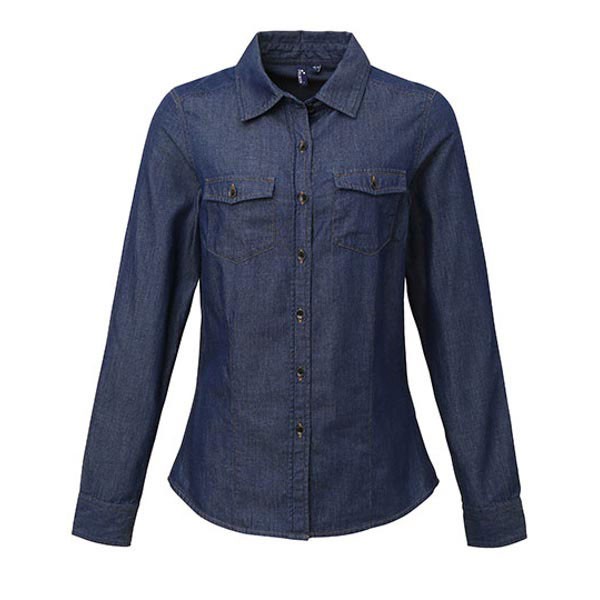 Premier Workwear Ladies` Jeans Stitch Denim Shirt PW322