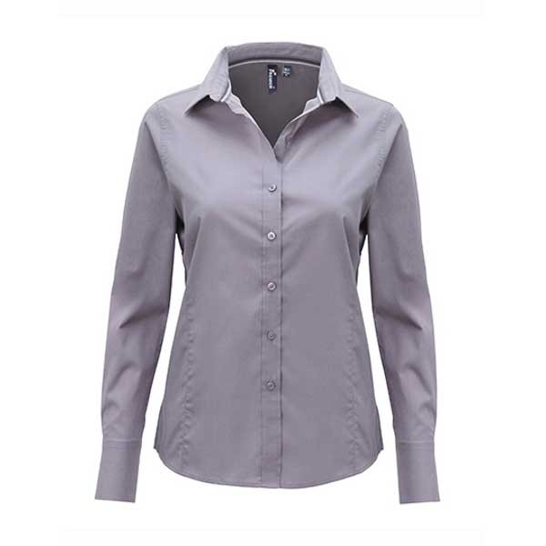 Premier Workwear Ladies` Long Sleeve Fitted Friday Bar Shirt PW314