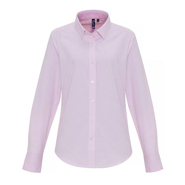 Premier Workwear Ladies Cotton Rich Oxford Stripes Shirt PW338