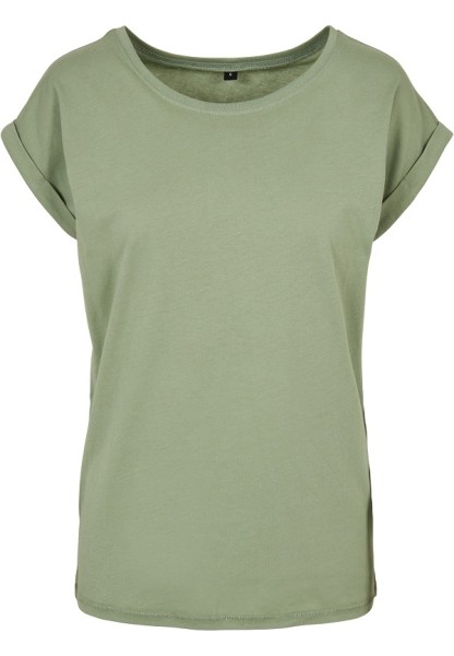 Build Your Brand Damen Extended Shoulder T-Shirt BY021