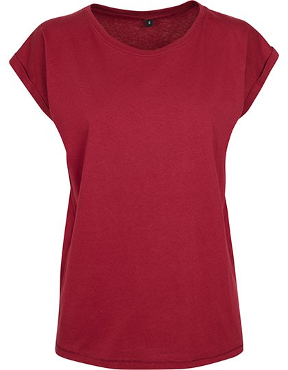 Build Your Brand Damen Extended Shoulder T-Shirt BY021