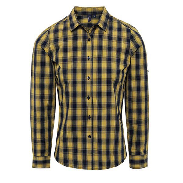Premier Workwear Ladies` Mulligan Check Cotton Long Sleeve Shirt PW350