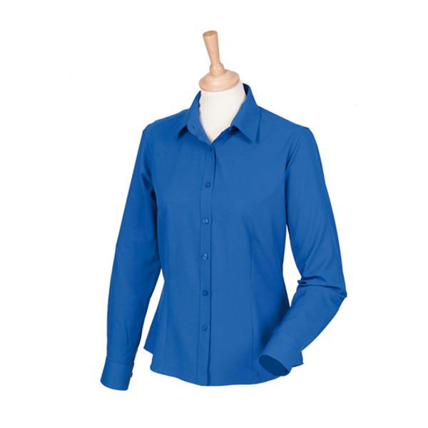 Henbury Ladies` Wicking Long Sleeve Shirt W591