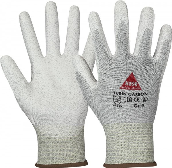 Hase ESD PU Handschuhe Turin Carbon 508230