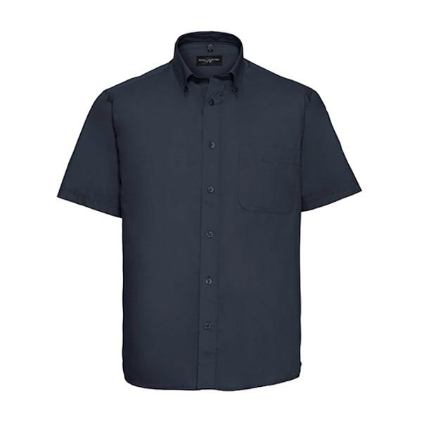 Russell Collection Men`s Short Sleeve Classic Twill Shirt Z917