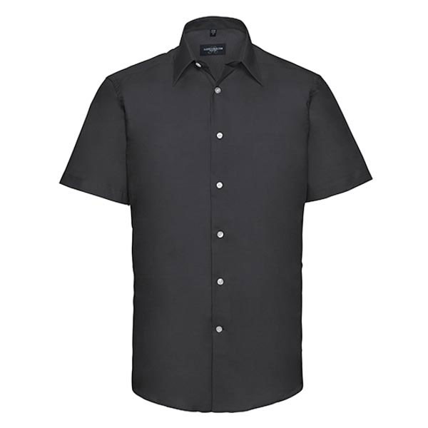 Russell Collection Men`s Short Sleeve Tailored Oxford Shirt Z923