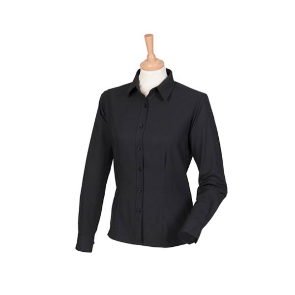 Henbury Ladies` Wicking Long Sleeve Shirt W591