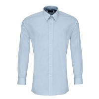 Premier Workwear Men`s Long Sleeve Fitted Poplin Shirt PW204 Premier Workwear Men`s Long Sleeve Fitted Poplin Shirt PW204