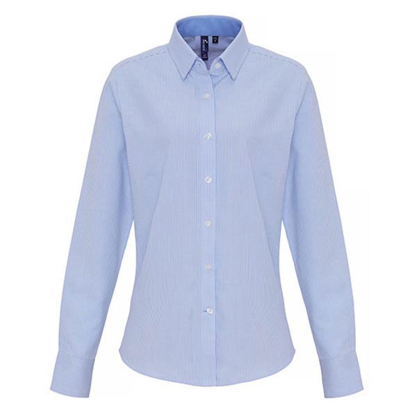 Premier Workwear Ladies Cotton Rich Oxford Stripes Shirt PW338