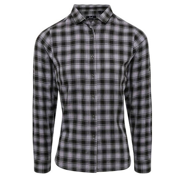 Premier Workwear Ladies` Mulligan Check Cotton Long Sleeve Shirt PW350