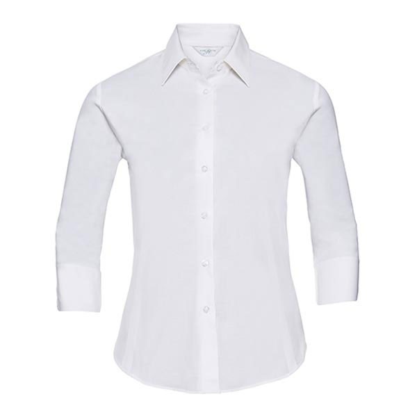 Russell Collection Ladies` 3/4 Sleeve Fitted Stretch Shirt Z946F