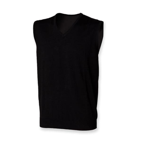 Henbury Men`s Lightweight Sleeveless V-Neck Jumper W724