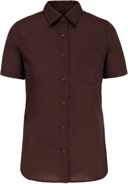 KARIBAN Damen Bluse kurzarm Popeline K548