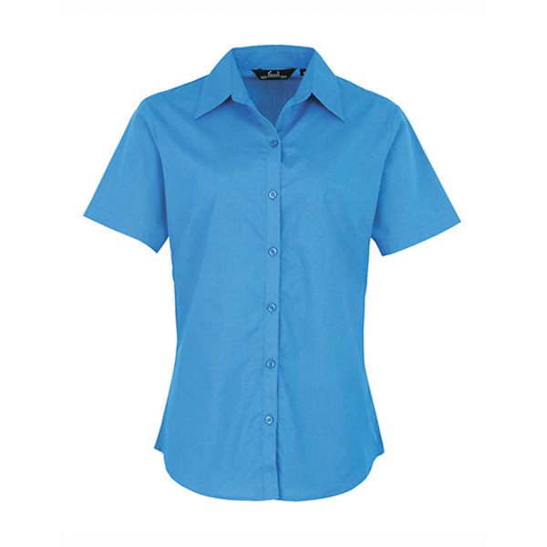 Premier Workwear Ladies` Poplin Short Sleeve Blouse PW302