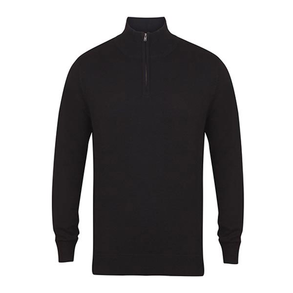 Henbury Men`s Quarter Zip Jumper W729