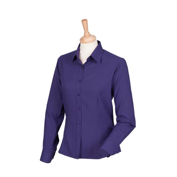 Henbury Ladies` Wicking Long Sleeve Shirt W591