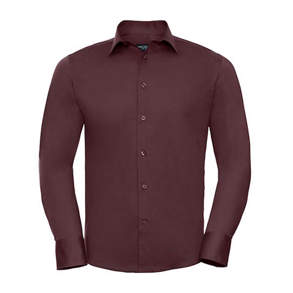 Russell Collection Men`s Long Sleeve Fitted Stretch Shirt Z946