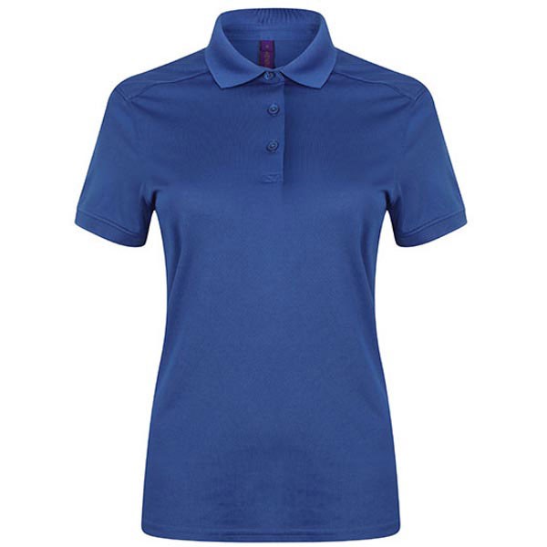 Henbury Ladies` Stretch Polo Shirt + Wicking Finish W461