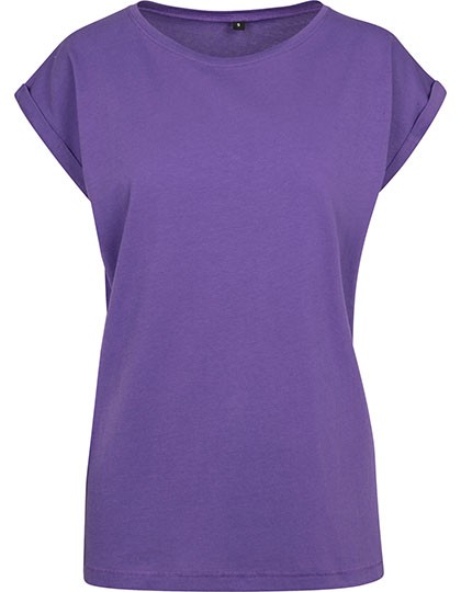 Build Your Brand Damen Extended Shoulder T-Shirt BY021